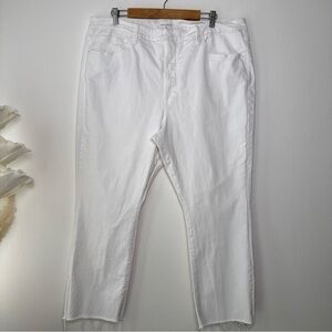 Good American Good Straight Raw Hem Jeans White Plus Size 24